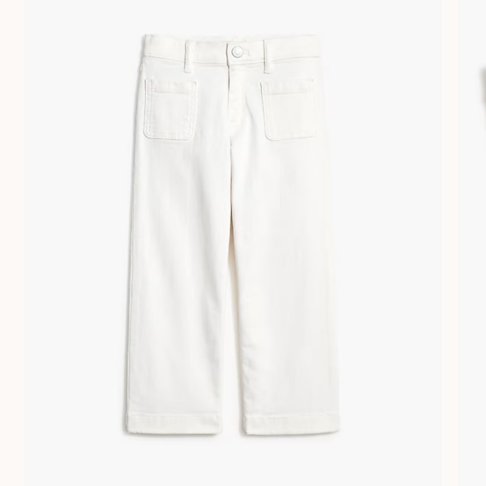 j crew white Girls' garment-dyed wide-leg jean